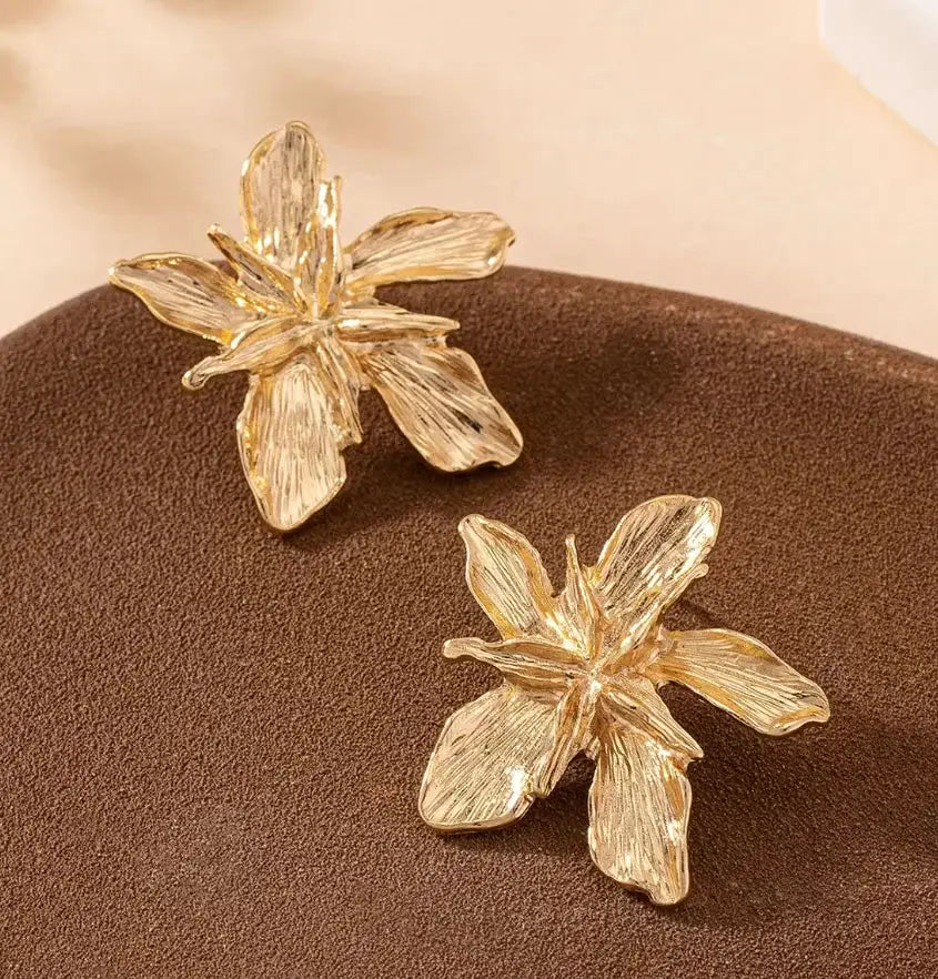 Sunflower Earrings For Women Copper Alloy Gold Color Fashion Jewelry Party Gift 2024 New