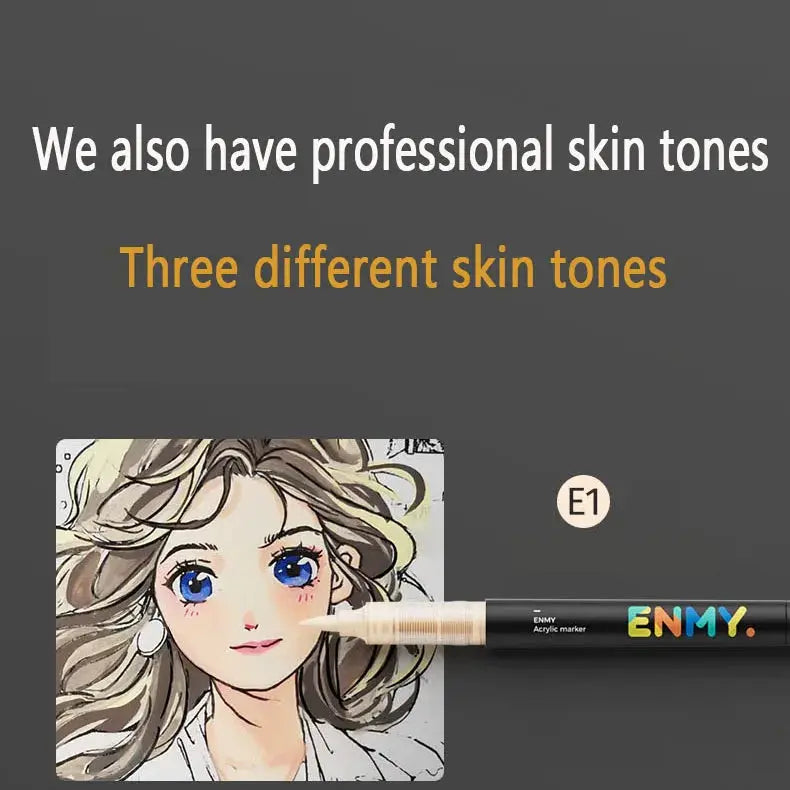 ENMY acrylic paint marker pen, black barrel with colorful ENMY logo, ideal for felt art.