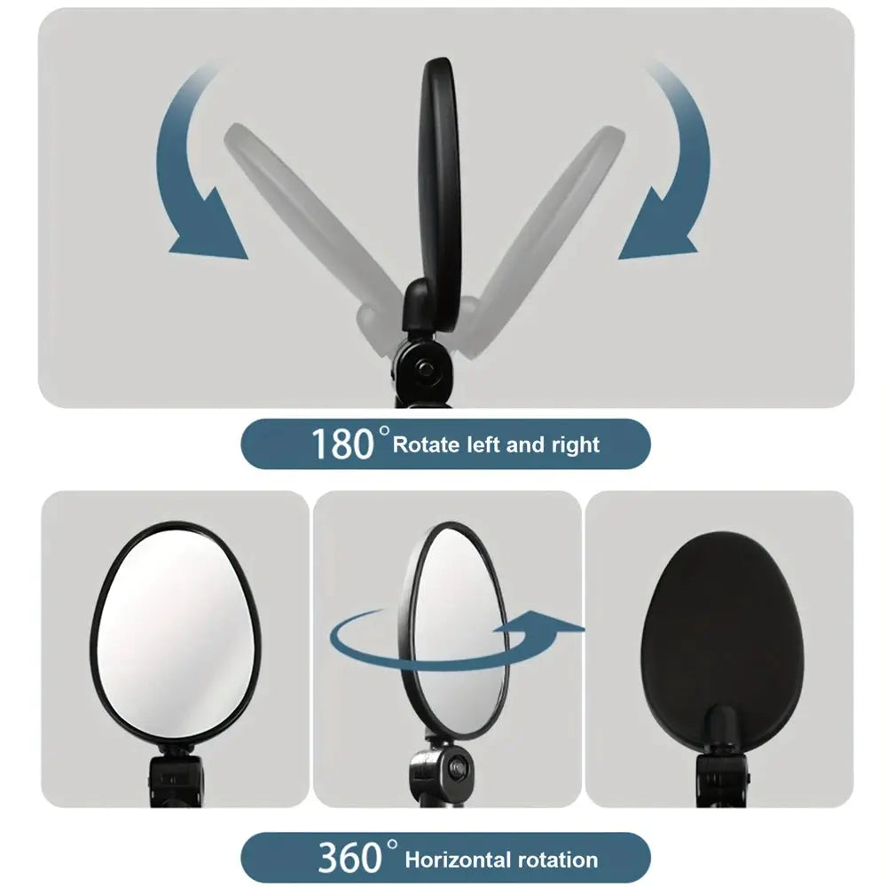 2 Piece Set Bicycle Rearview Mirrors 360 Degree Adjustable Rotatable Universal Handlebar Mount for MTB and Road Bikes