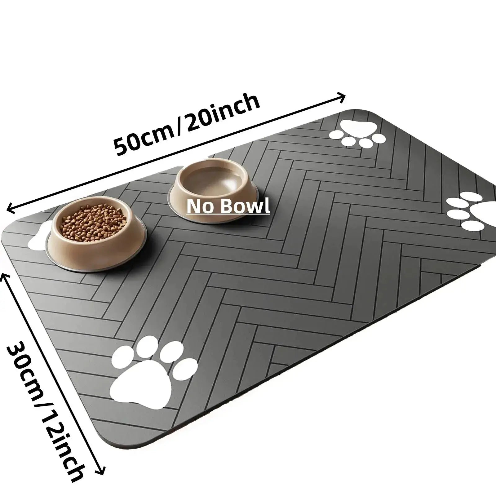 Absorbent Pet Feeding Mat With Waterproof Rubber Backing Non Slip For Dog And Cat Food And Water Bowls Quick Dry
