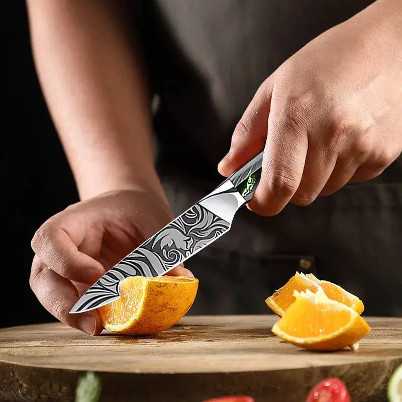 Hikari Japanese Laser Damascus Kitchen Knife Versatile Utility Chef Knife for Meat Fruit Bread Vegetables