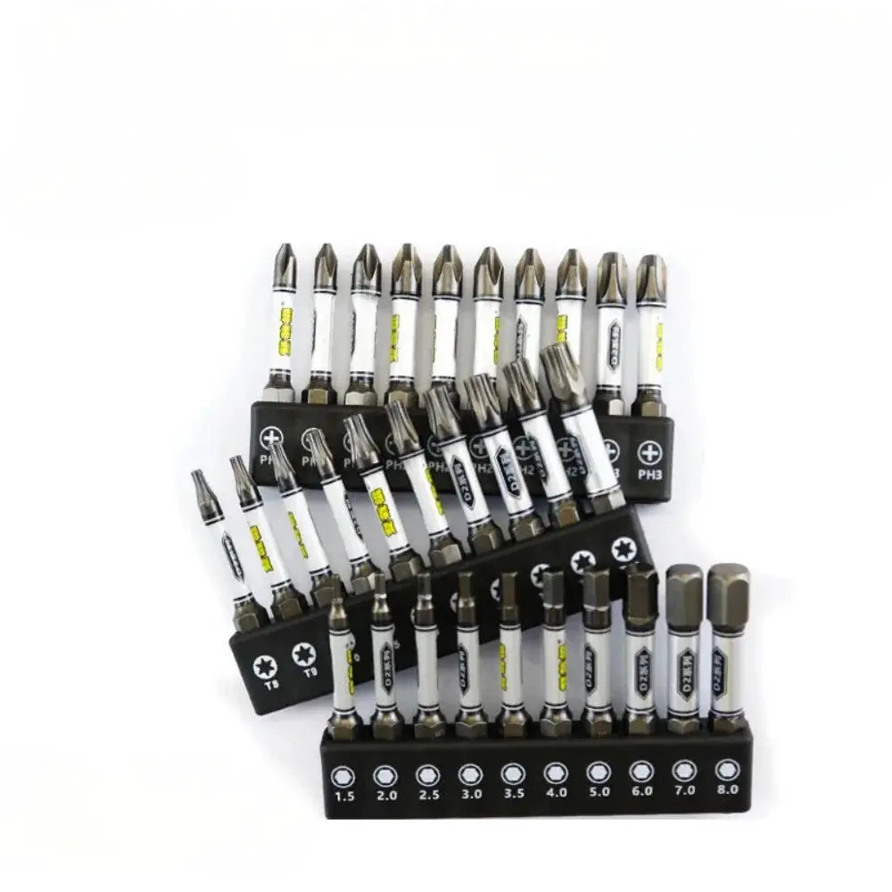 2024 Upgraded One Quarter Inch Screwdriver Bit Set for Impact Drills with Magnetic Tamper Proof Torx Hex and Cross Head Bits