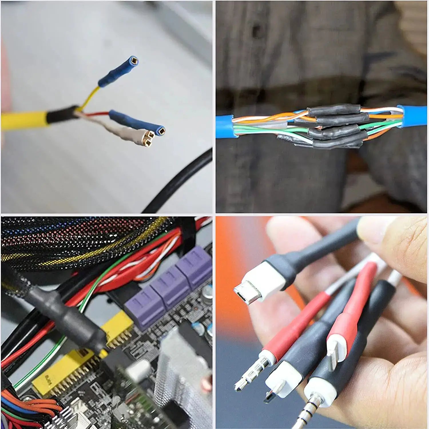 Heat Shrink Tubing Set 2 To 1 Shrink Ratio 530 328 127 Pieces With 300W Hot Air Gun