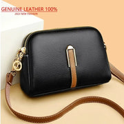 LunaVogue Genuine Cowhide Leather Flap Bag Lightweight Crossbody With Luxurious Silhouette For Women