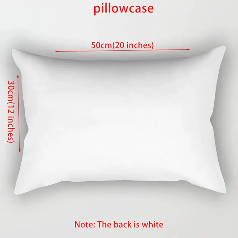 Rectangular white polyester pillowcase, 50x30 cm, decorative sofa cushion cover.