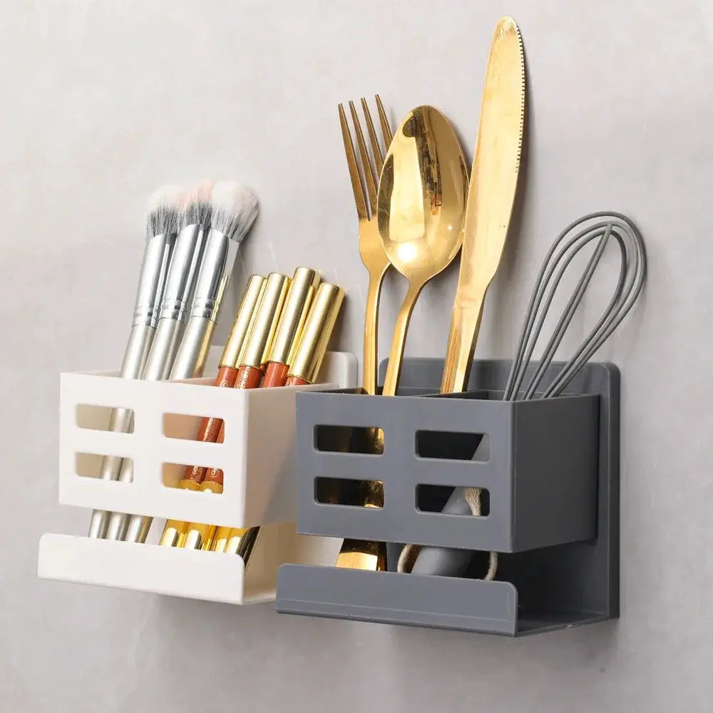 AquaGuard Hole Free Multifunctional Washbasin Storage Rack Wall Mounted Bathroom Organizer for Tubes Toothbrushes Razors