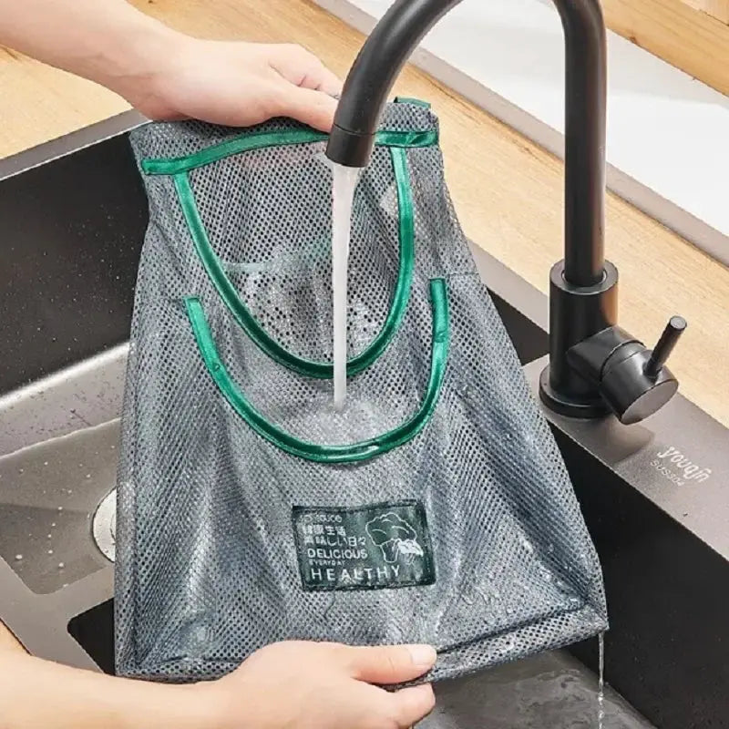 EcoMesh Reusable Hanging Mesh Storage Bags For Fresh Ginger Garlic Potatoes And Onions With Airflow Design