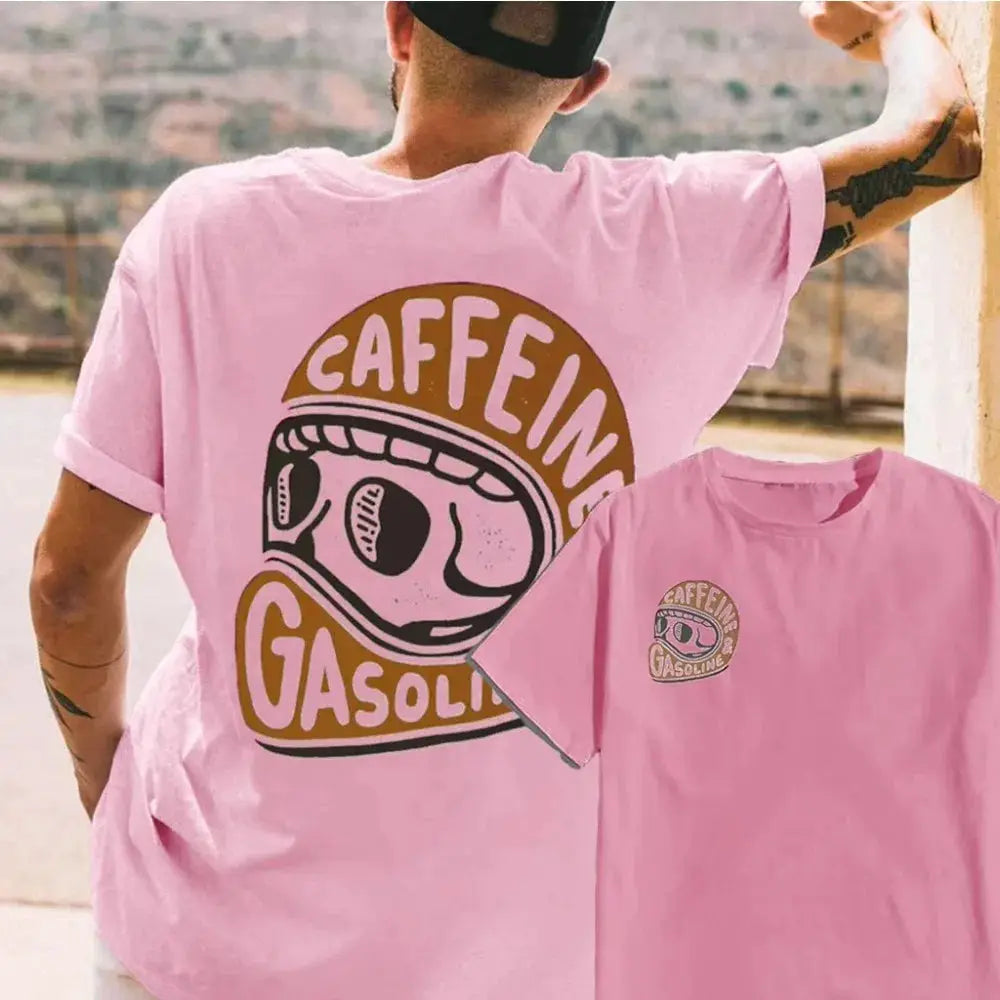 2025 Latest Original Pattern Printed Cotton T Shirt for Men Summer Casual Short Sleeve Crew Neck Top