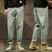 2025 Autumn Winter Mens Harem Jeans Comfortable Solid Color Pants