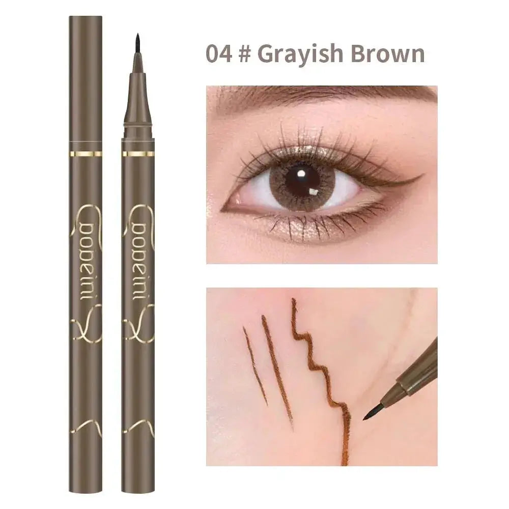 Silkworm Liquid Eyeliner Waterproof Quick Drying Ultra Fine Matte Black Brown Long Lasting For Precise Lines