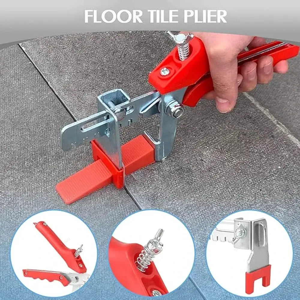 Tile Leveling System For Floor And Wall Installation With Wedges Clips And Pliers Spacers For Precise Tile Alignment
