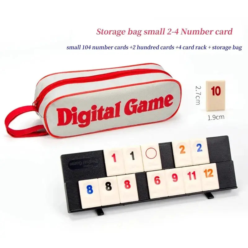 Rummy Cube Game Set With 106 Tiles 4 Racks Portable Case For Travel And Family Fun