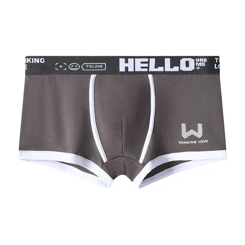 Men's Cotton Boxer Shorts Underwear Breathable Soft Fit With Letter Belt Design 3 Color Options Sizes L XL 2XL 3XL