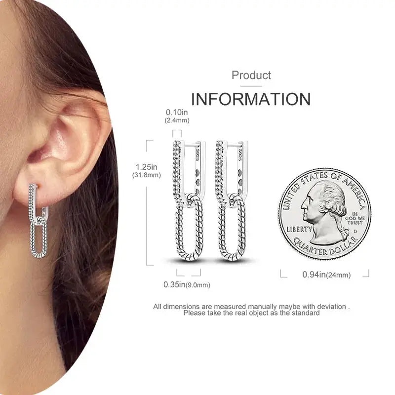 925 Silver Hoop Earrings For Women Zircon Heart Shape Star Eardrops Original Fashion Jewelry