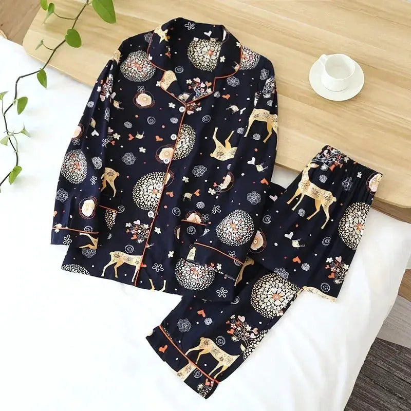 SilkyNest 100 Percent Viscose Pajama Set For Women Long Sleeve Trousers Plus Size 3XL Breathable Spring And Summer Nightwear