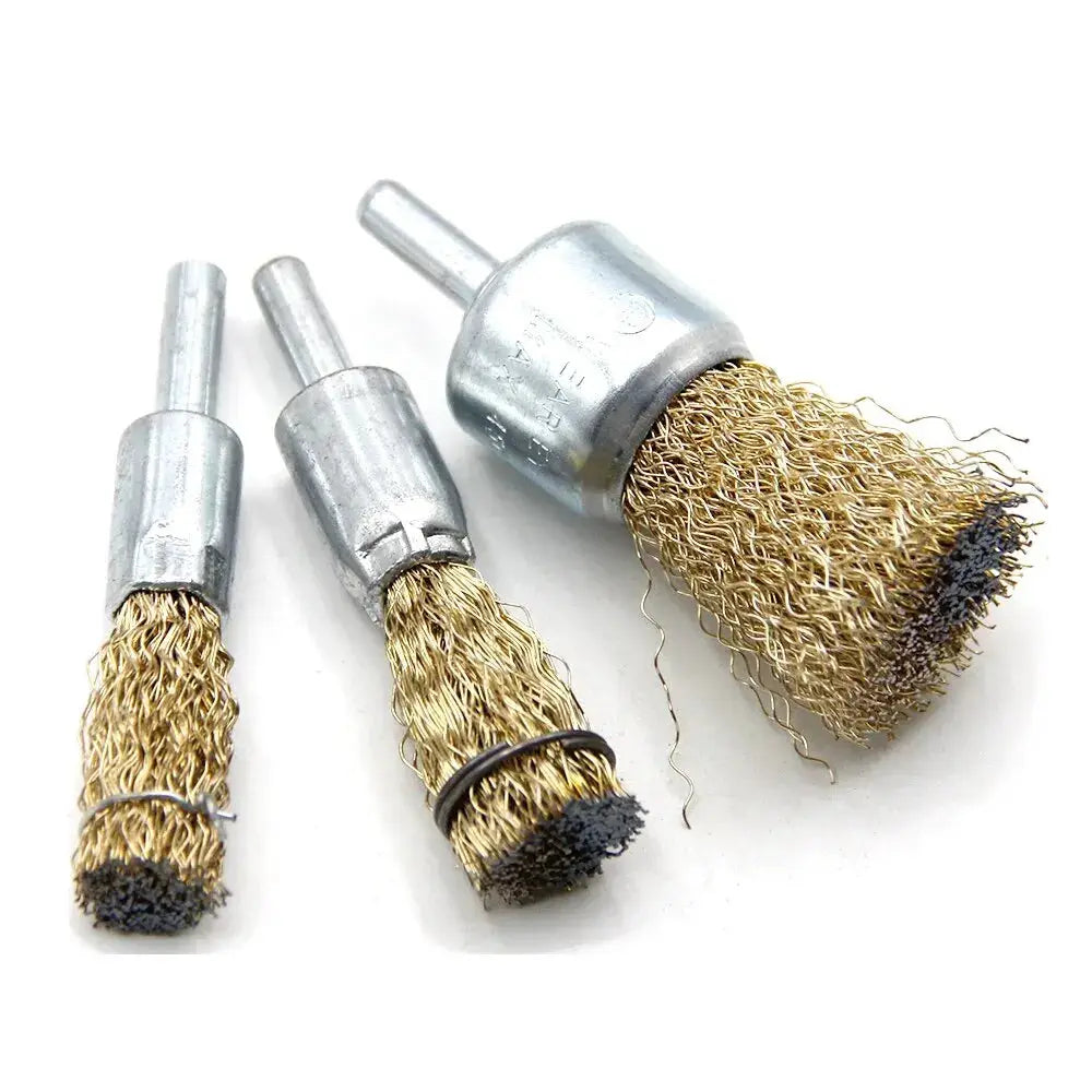 3 Piece Pen Type Steel Wire Brush And 5 Piece Electric Drill Wire Wheel Set For Polishing And Rust Removal Surface Prep
