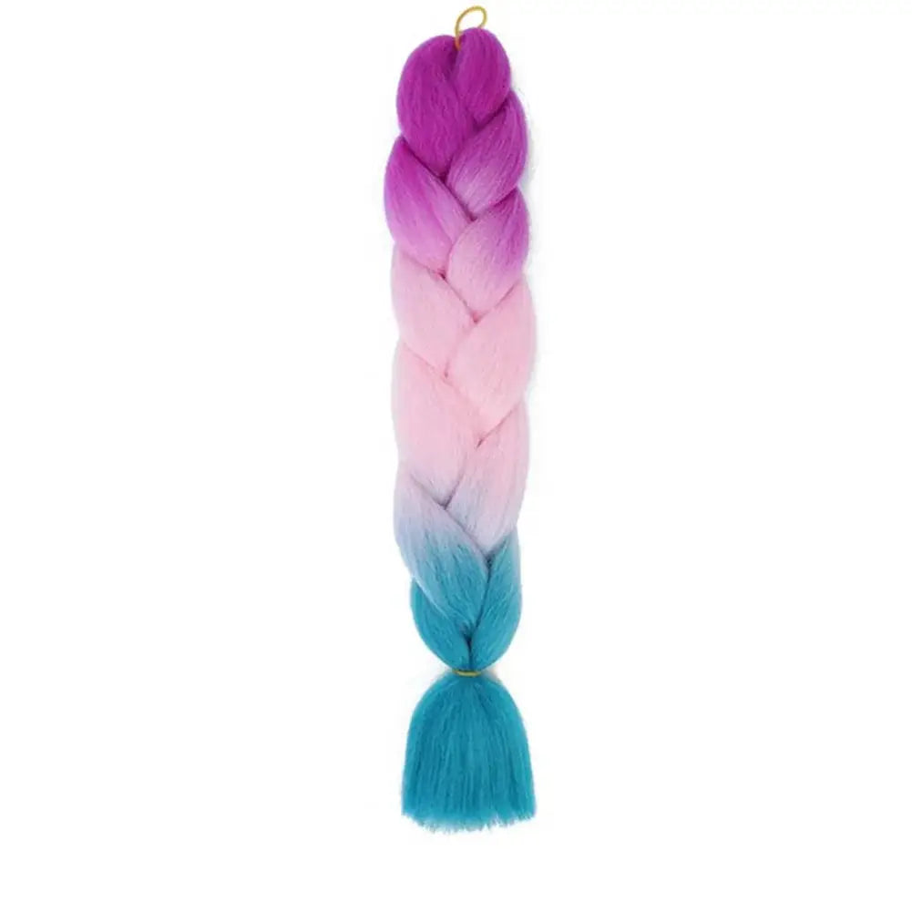 24-Inch DIY Jumbo Braiding Hair synthetic Afro crochet braid in purple pink blue ombre Simples Market