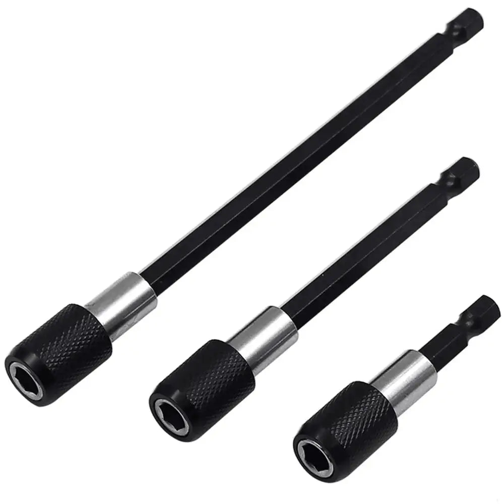 3-Piece Hexagonal Quick Release Self-Locking Extension Rod Set For Electric Drill Drivers