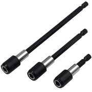 3-Piece Hexagonal Quick Release Self-Locking Extension Rod Set For Electric Drill Drivers