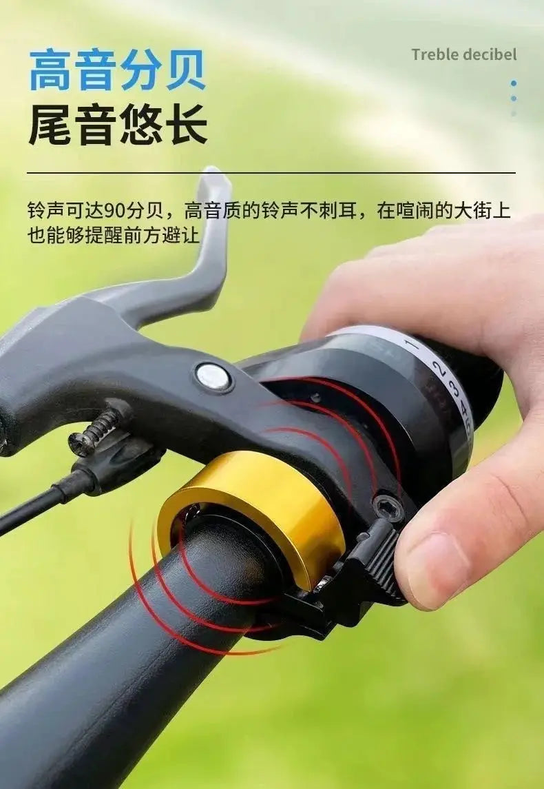 Aluminum Alloy Bicycle Bell For Mountain Bikes Handlebar With Clear Ring Beep Alarm Safety Accessory