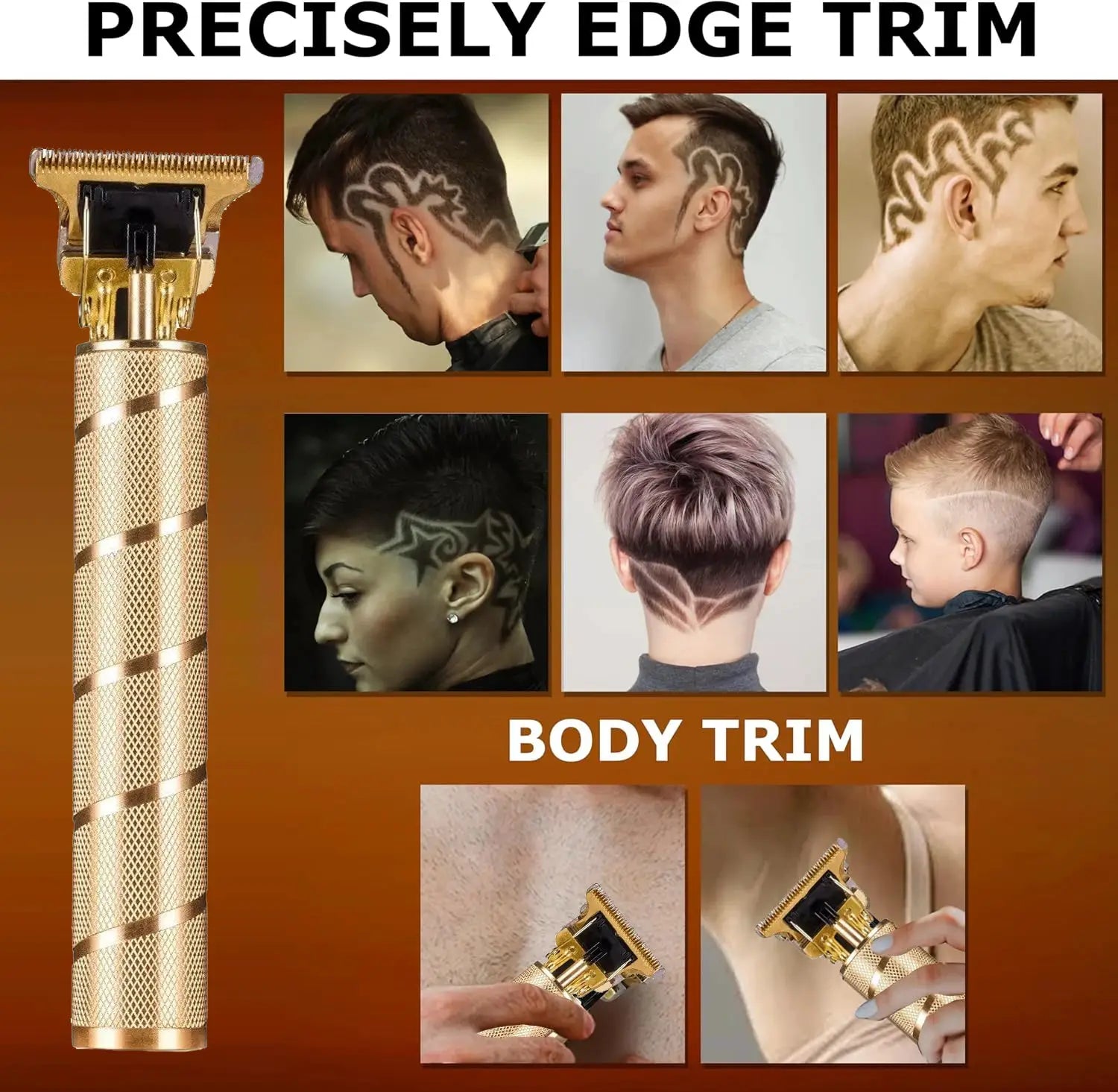 Kemei TX10 gold electric shaver for men; rechargeable beard and head trimmer