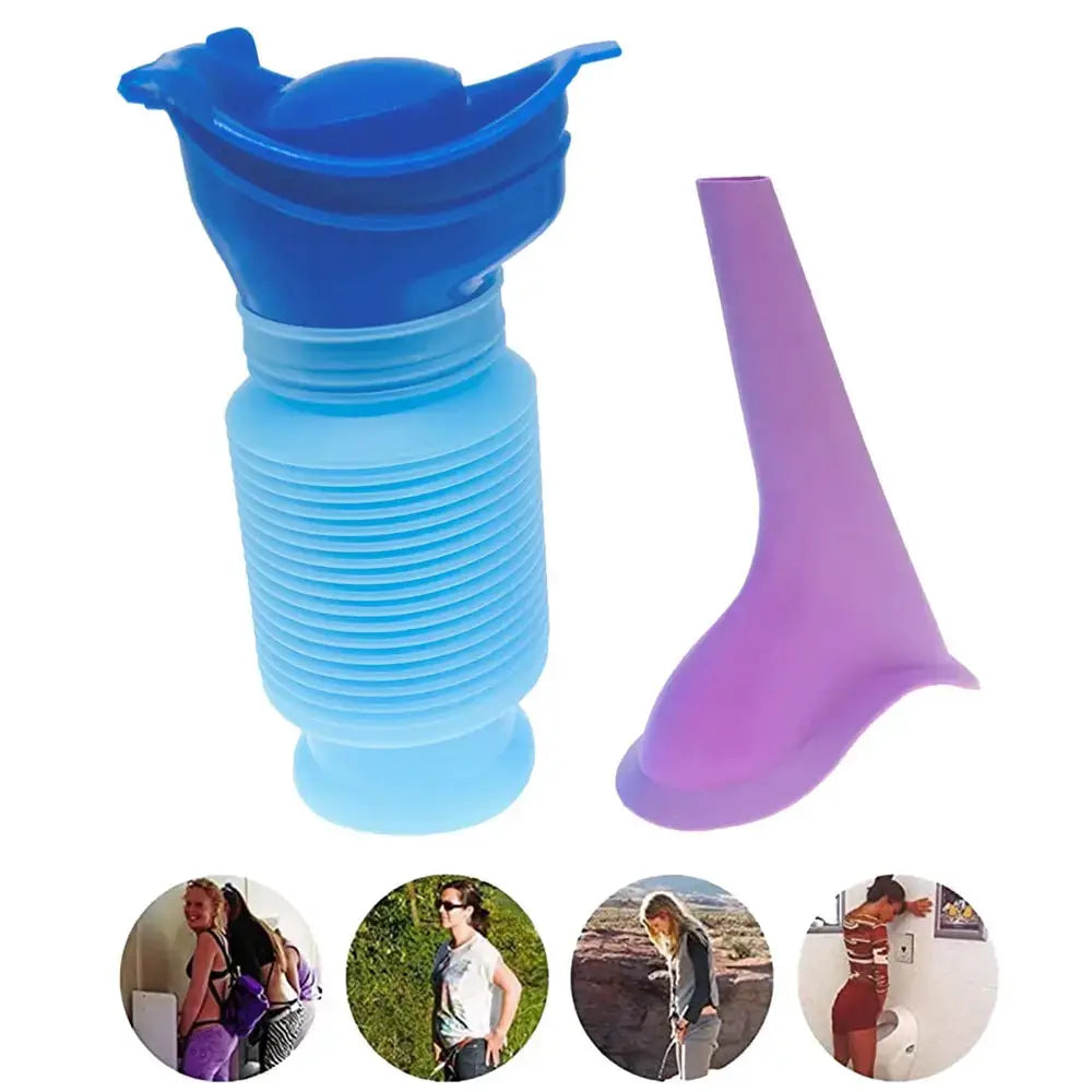 Portable Urinal Bucket for Outdoor Use and Travel Unisex Reusable Shrinkable Emergency Camping Toilet