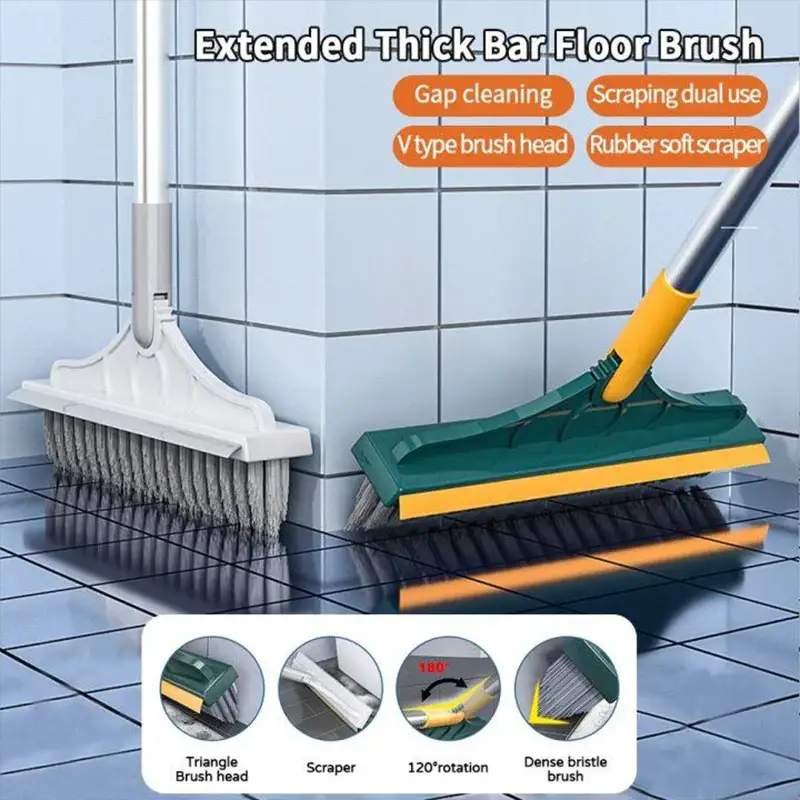 PowerScrub 3 In 1 Cleaning Brush With Long Handle Rotating Head Reaches Crevices For Deep Bathroom Cleaning