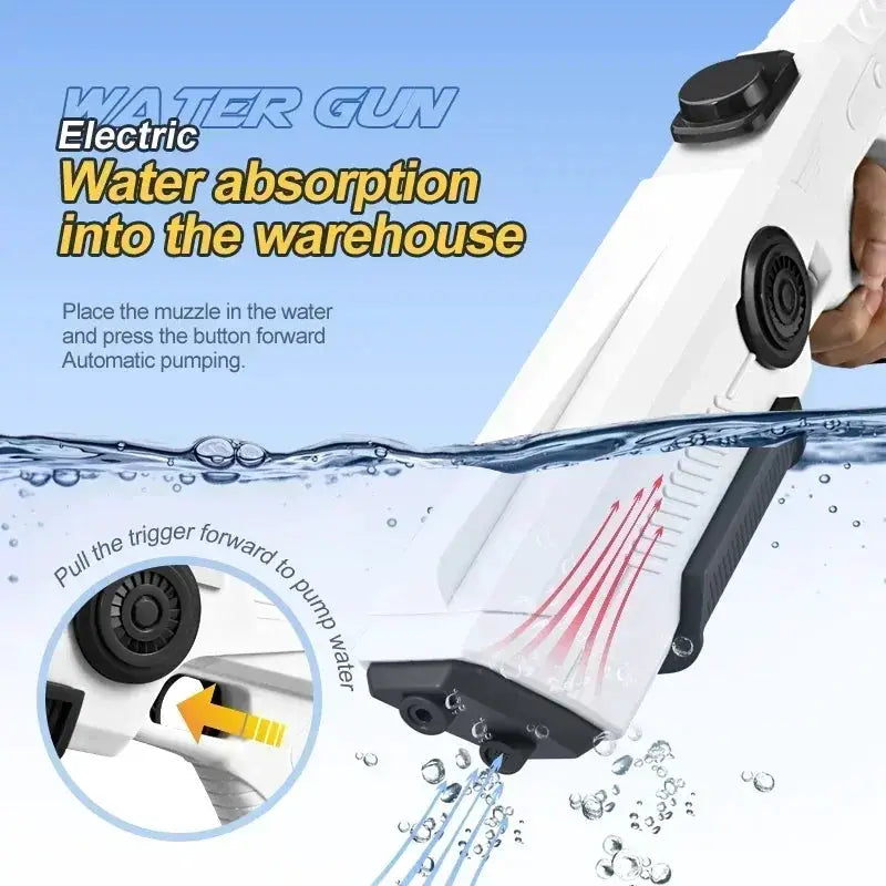 Electric Automatic Water Storage Gun Toy Portable For Summer Beach Play Fantasy Spray Gun For Kids And Adults