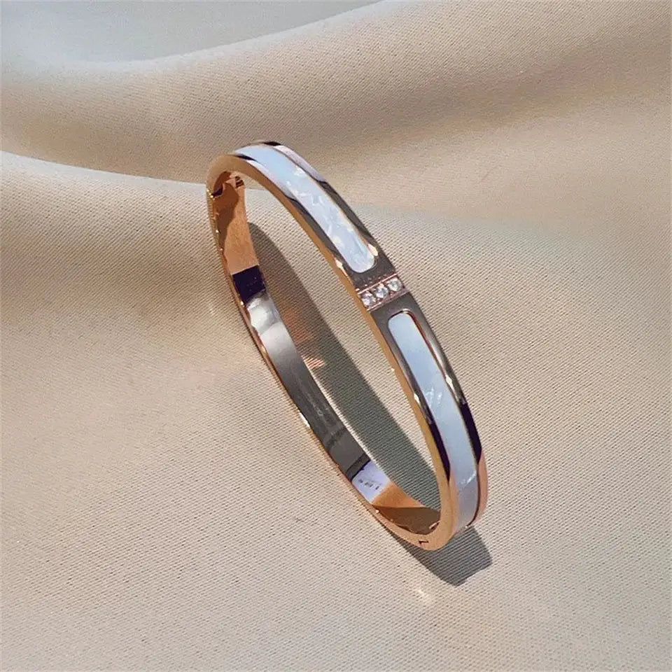 Zakol Sparkling Zirconia Inlaid Stainless Steel Bracelet Set For Women Stackable Bangles Fashion Non Fading Jewelry Gift
