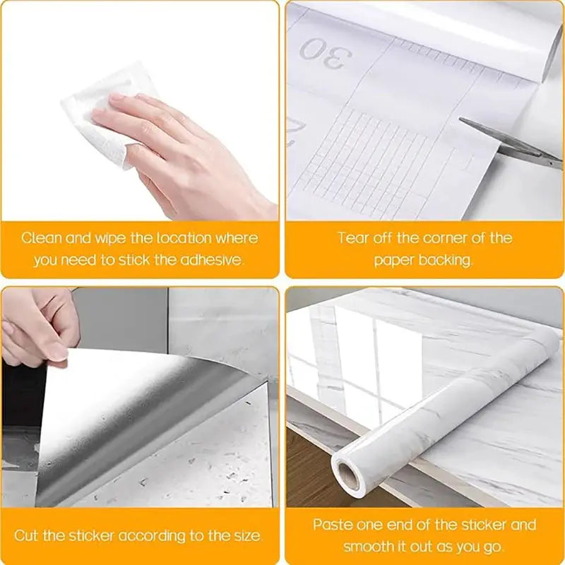 Pearlescent PVC Wallpaper Film Waterproof Self Adhesive Wall Stickers For Kitchen Wardrobe Furniture