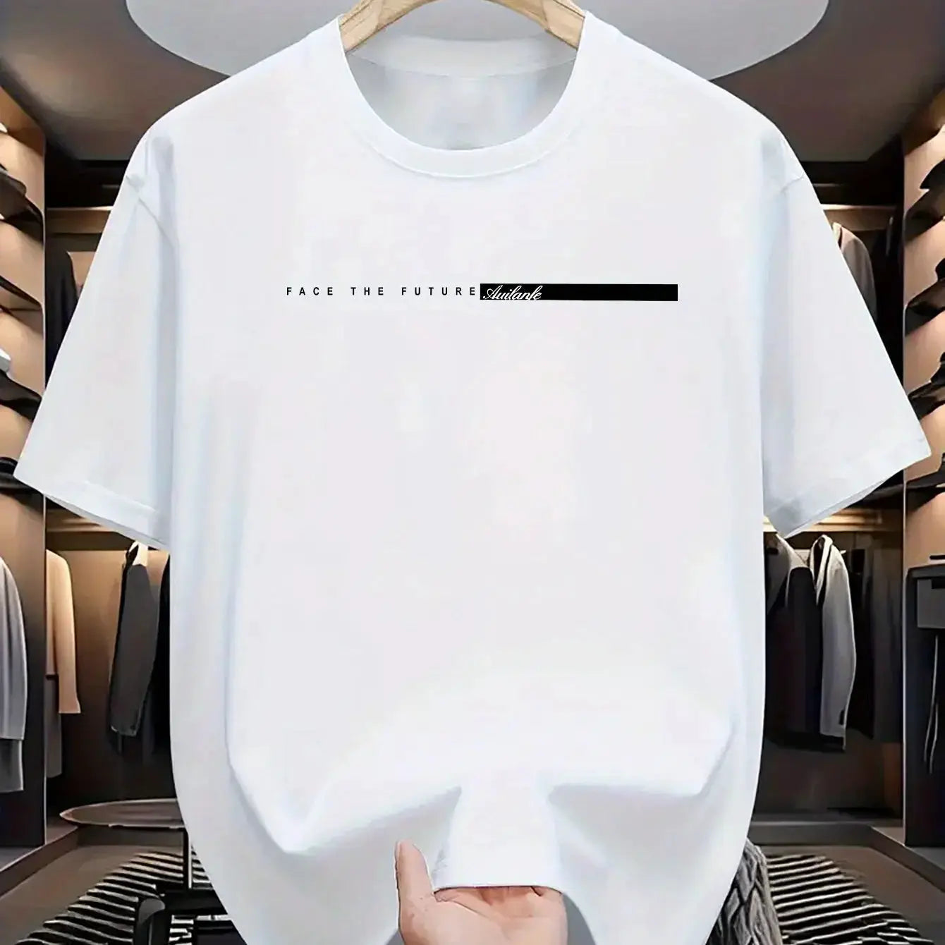 Summer Men 100 Percent Cotton Casual Loose Fit Large Letter Print Round Neck Short Sleeve T Shirt Unisex High Street
