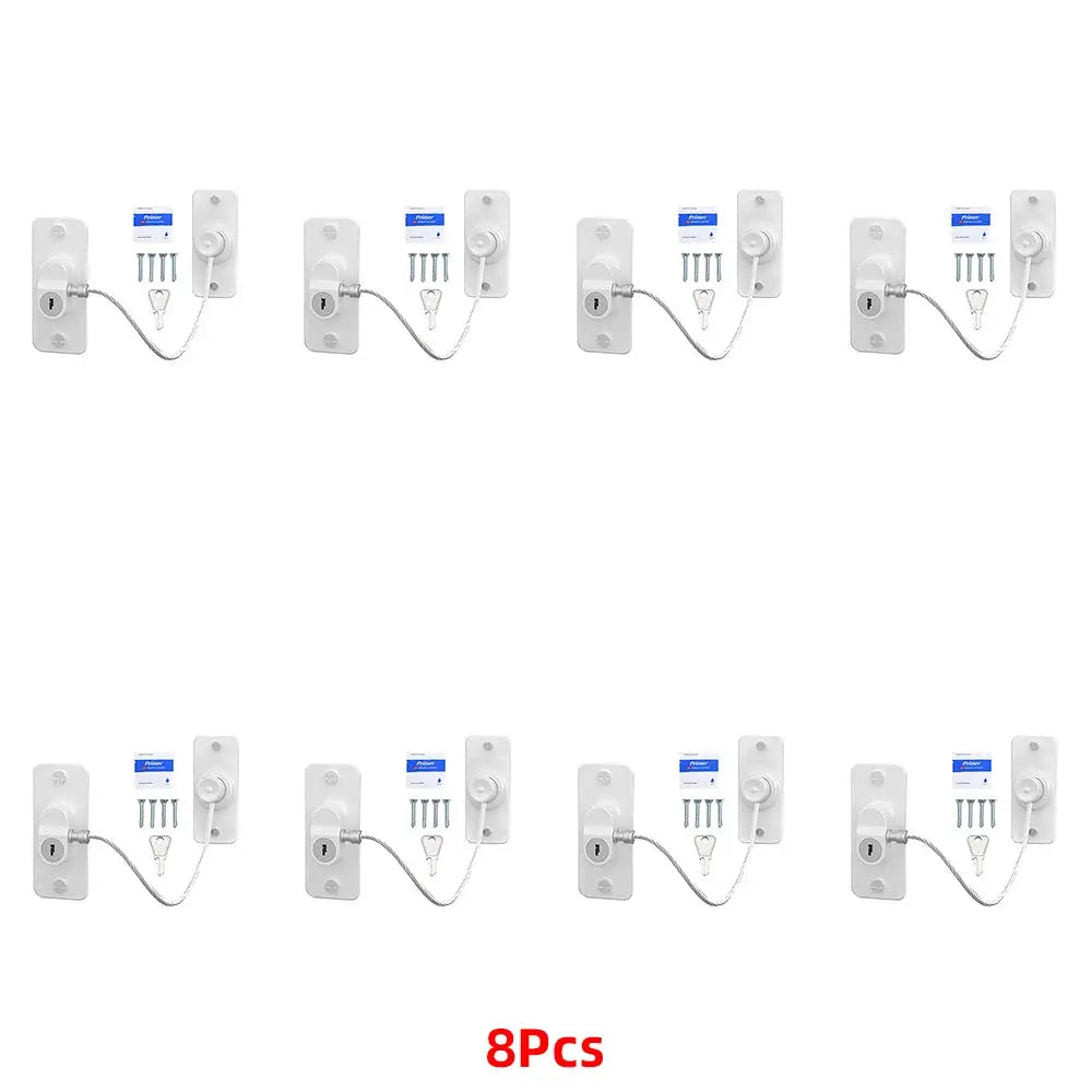 Simples Market white child safety window locks set 8Pcs with screws and mounting plates