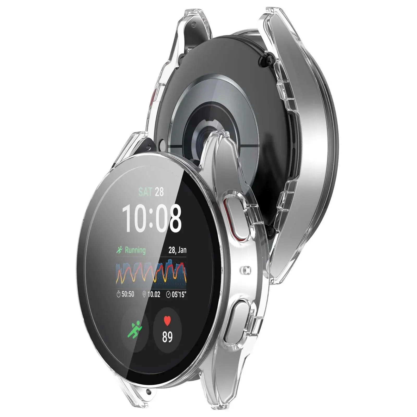Glass+PC Case for samsung Galaxy watch 7 6 5 4 44mm 40mm Accessories all-around Anti-fall bumper cover watch7 4 Screen protector