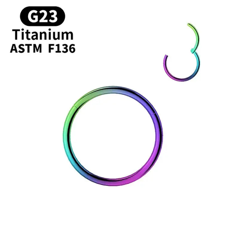 G23 Titanium Hinged Nose Ring 1Pc Cartilage Hoop Piercing Jewelry For Women Men Lip Ear Ring