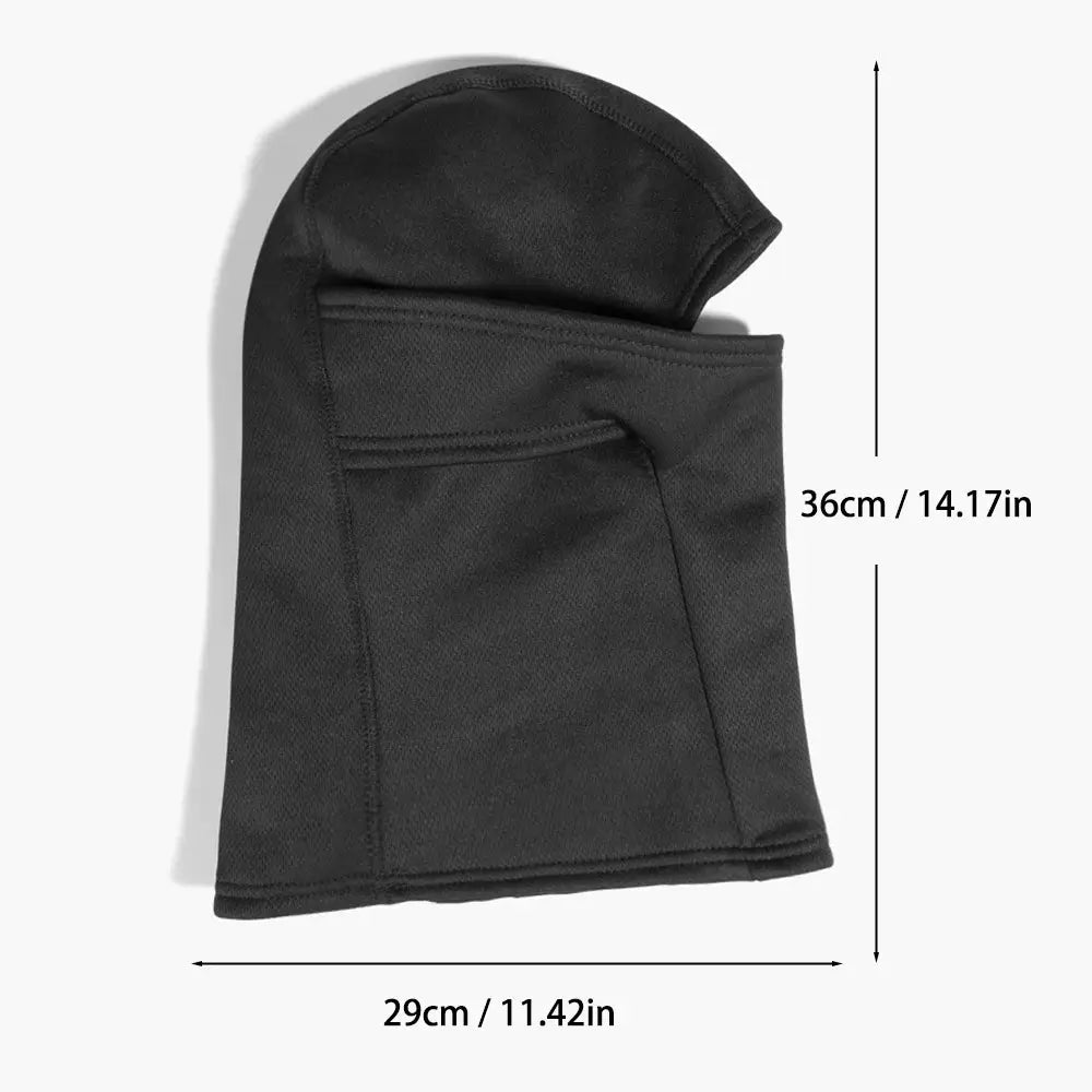 Simples Market black fleece balaclava, full-face outdoor mask for ski and cycling