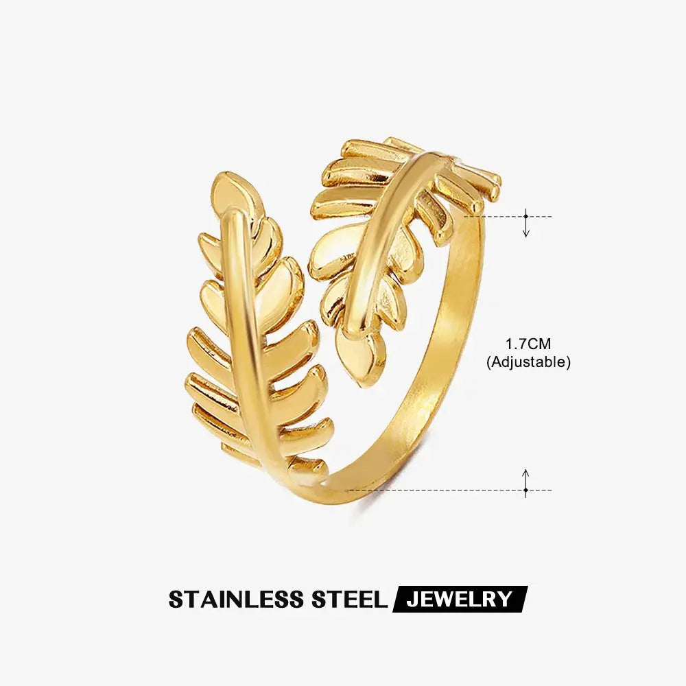 316L Stainless Steel Shell Rings For Women Adjustable Gold Color Little Star Open Rings Jewelry For Weddings Trendy