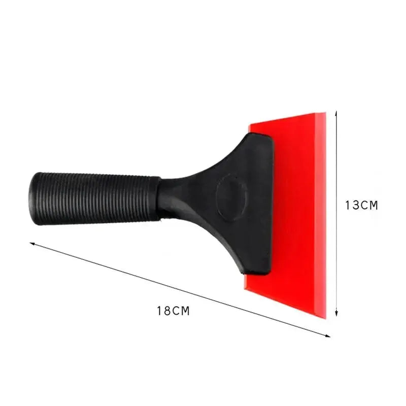 Automotive window film scraper by Simples Market, black handle with red 13 cm blade, 18 cm long
