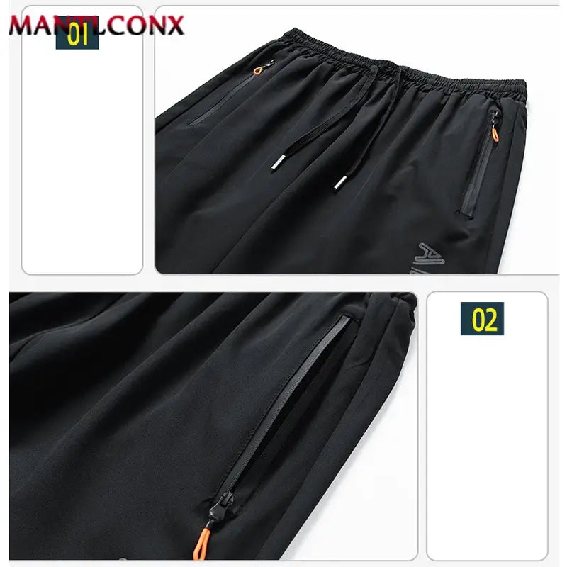 Simples Market black men's sports shorts with elastic waistband, quick-dry fabric and zip pockets