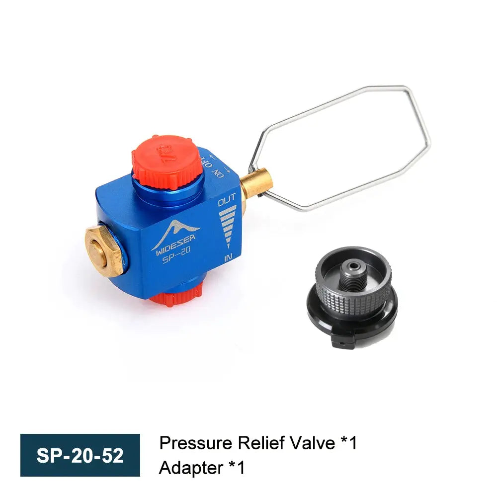 Widesea pressure relief valve adapter SP-20-52, blue aluminum body with brass fittings and cap