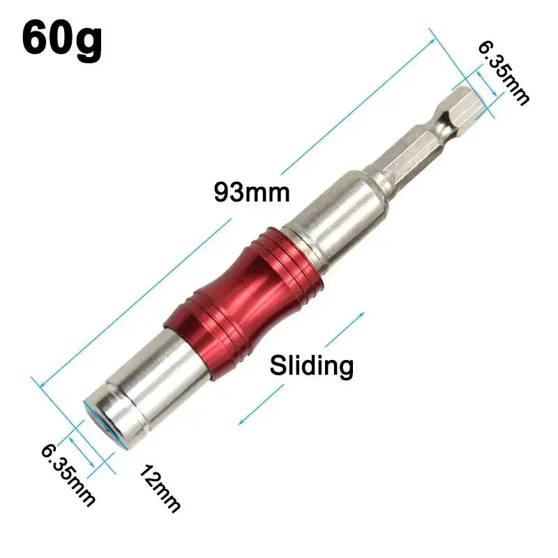 Red Curved Hexagonal Handle Extension Rod For Directional Drilling With Magnetic Screw Tip Universal Adapter