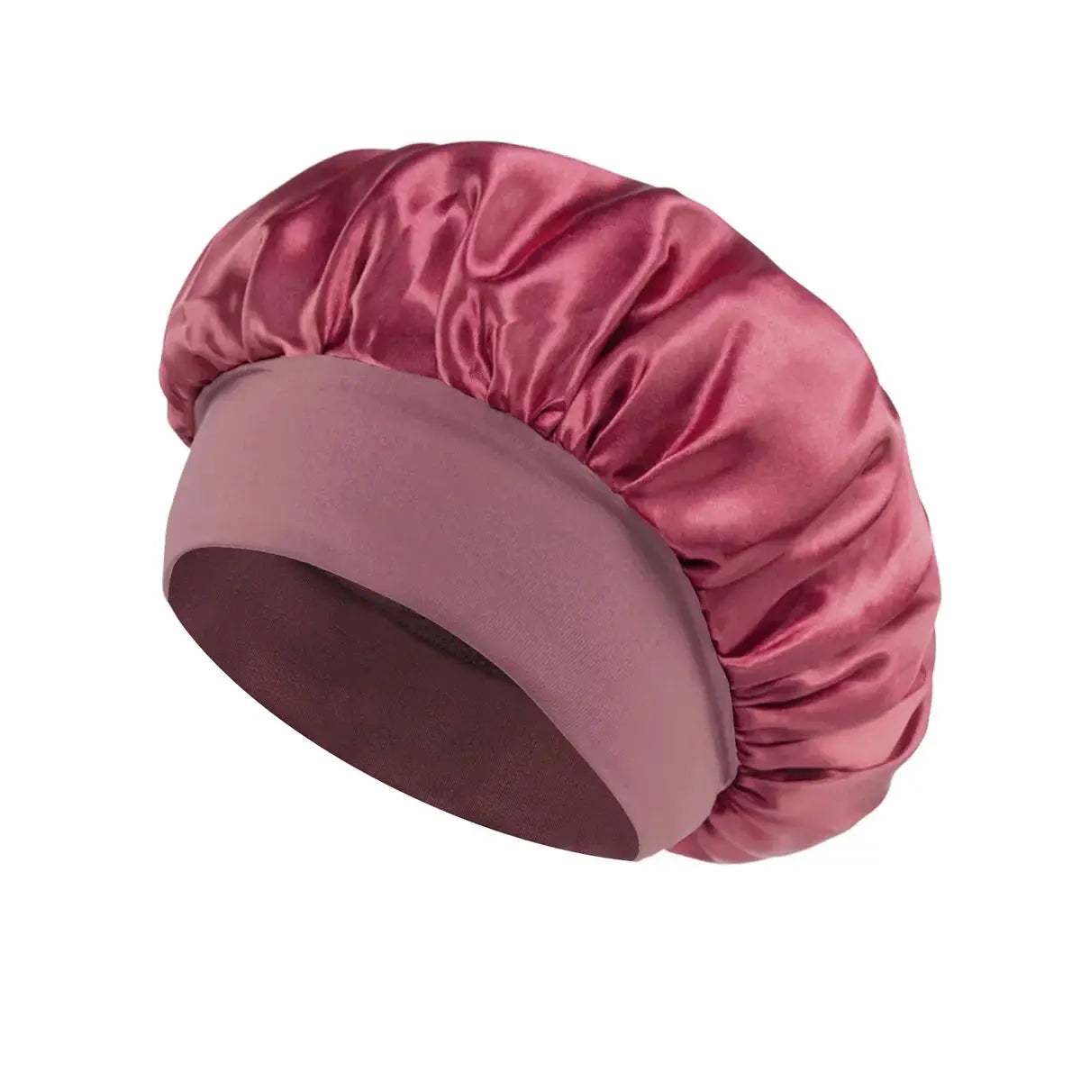 SilkGuard Satin Bonnet For Women With Wide Brim Sleep Hat And Elastic Band For Hair Protection