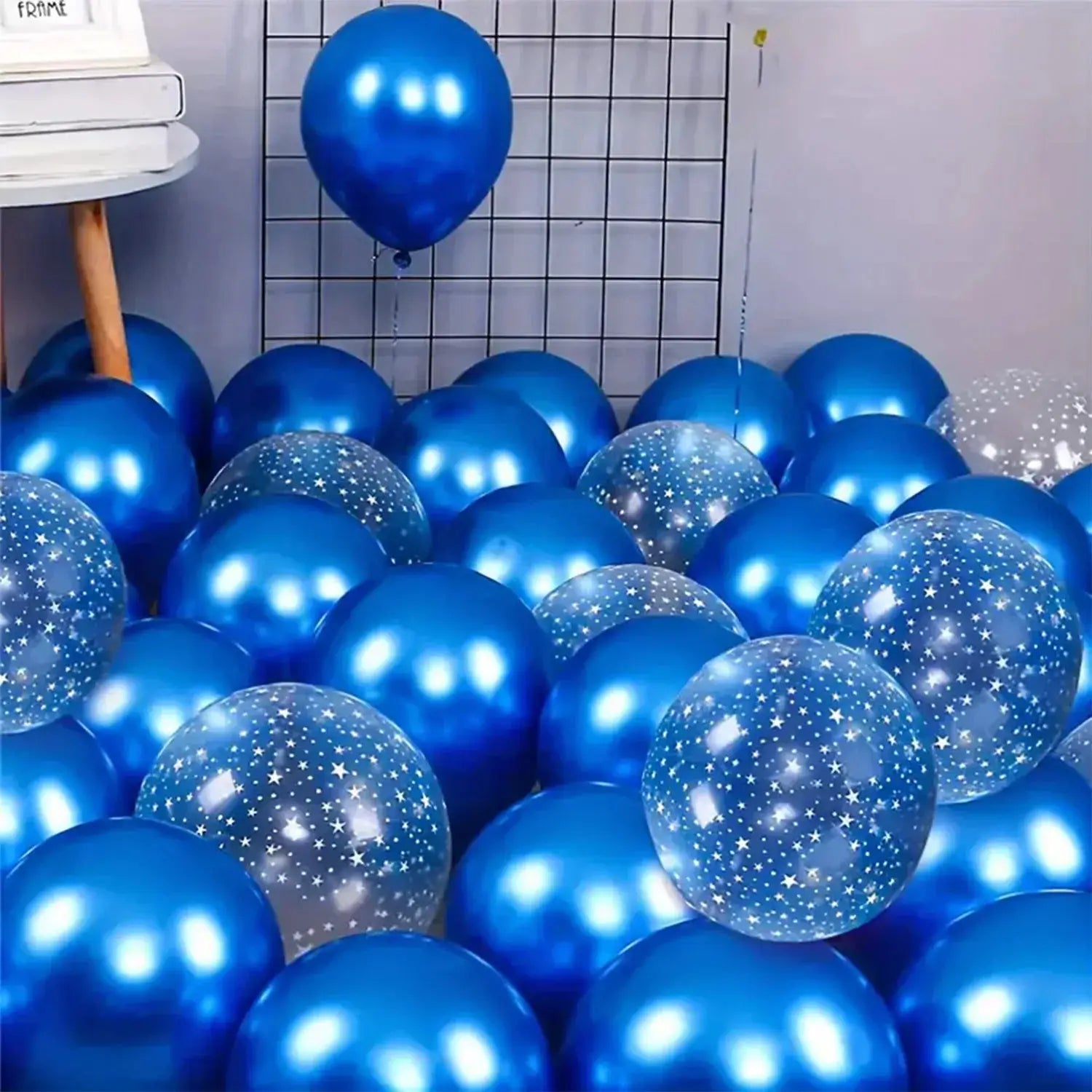 20 Pack Pearl Blue Thick Transparent Latex Balloons With Starry Sky Effect For Birthdays Weddings Graduation Decoration