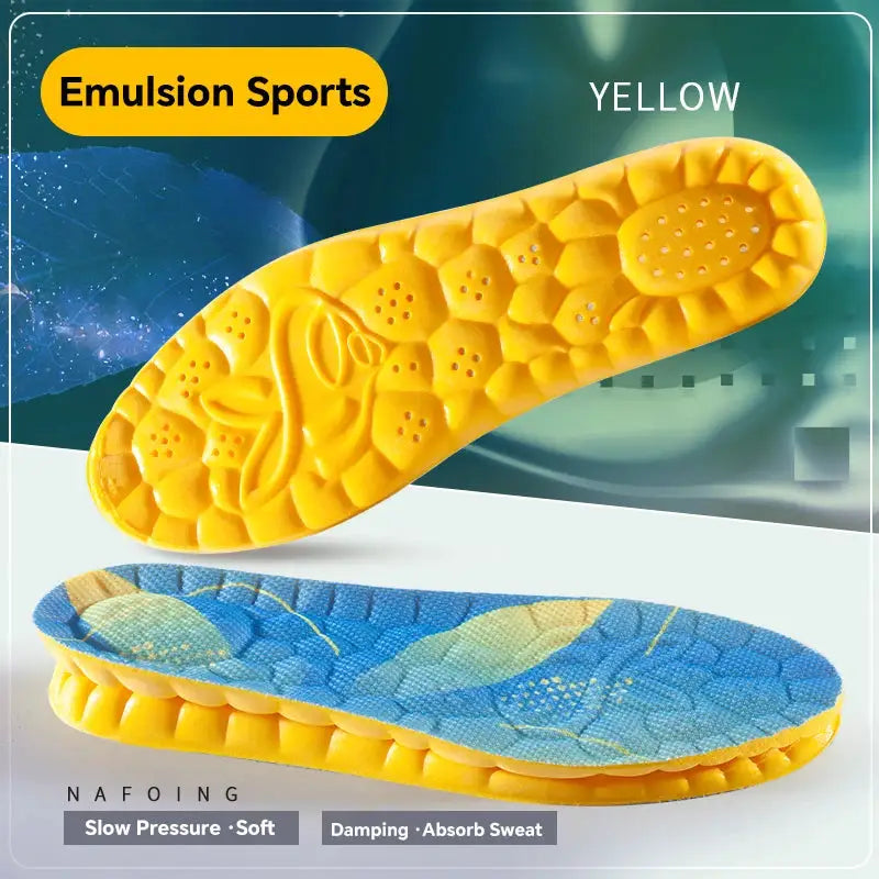 4D Cloud Technology Insoles For Shoes PU Memory Foam Breathable Cushioned Shock Absorption Arch Support For Running