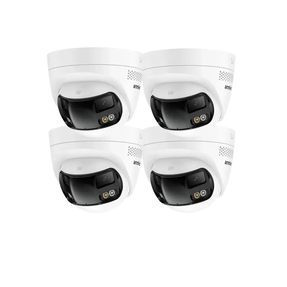 ANNKE dual-lens outdoor POE surveillance cameras, 4-pack, white, color night vision