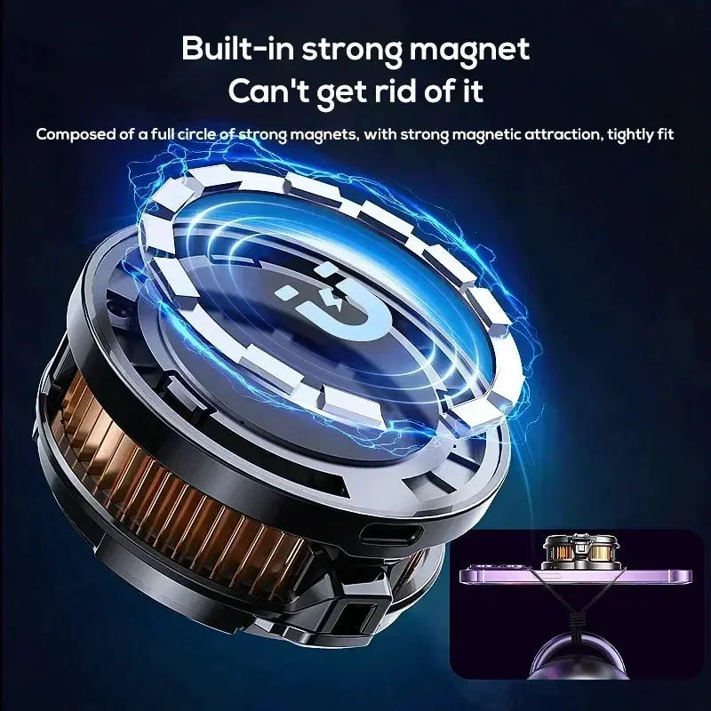Universal mobile phone cooler with magnetic back clip and 2-in-1 semiconductor cooling fan CX08 from Simples Market