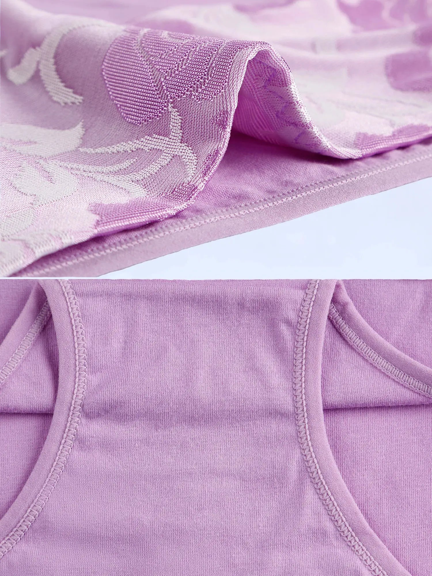 Purple cotton high-waist women's panties, 3-pack set.