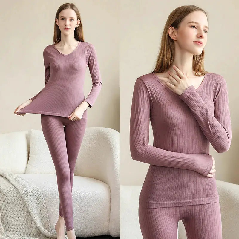 CozyNest Thermal Underwear Set For Women Shaping Long Johns With Cotton Elastane For Warmth And Comfort