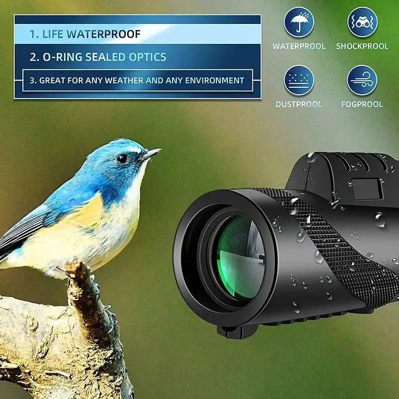 Portable Zoom HD 5000M Monocular Folding Long Distance Mini Telescope For Hunting Sports Outdoor Camping Travel