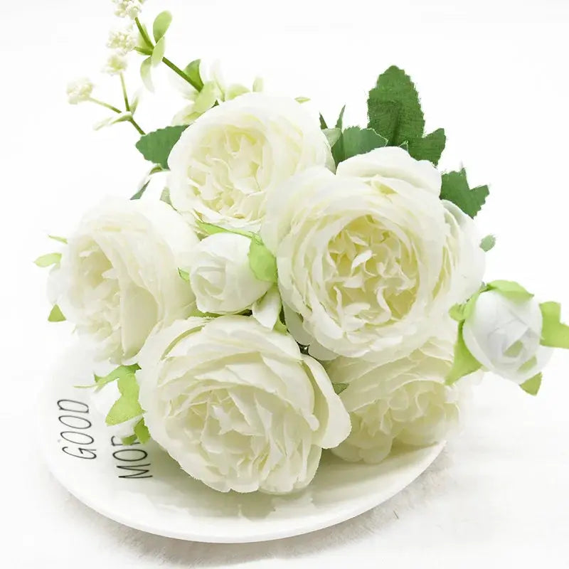 Artificial Peony Bouquet 9 Heads One Bundle for Home Decor Wedding DIY Festival Outdoor Decor Scrapbooking Bonsai Gifts