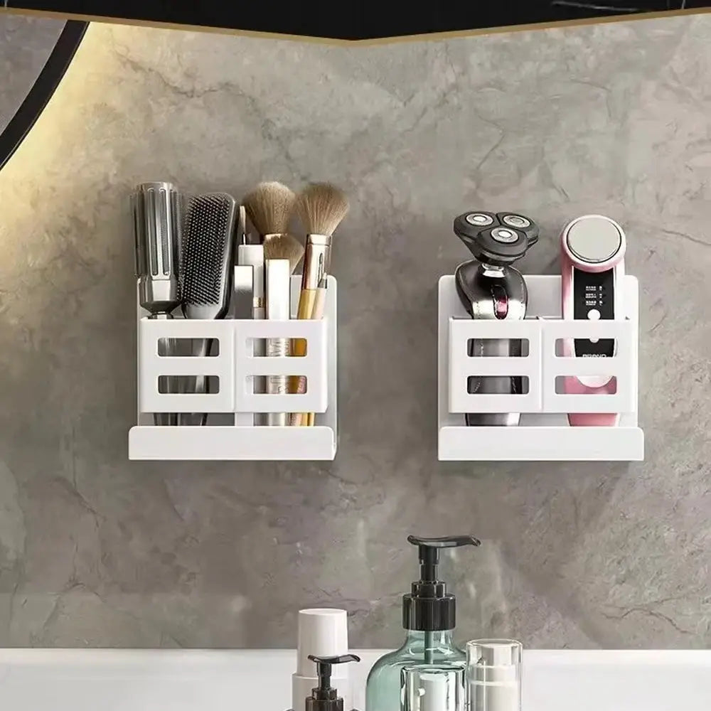 AquaGuard Hole Free Multifunctional Washbasin Storage Rack Wall Mounted Bathroom Organizer for Tubes Toothbrushes Razors